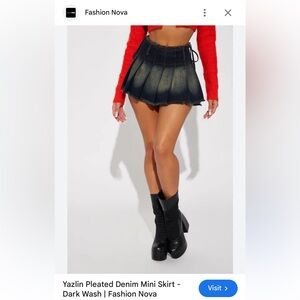 Fashion Nova Dark Wash Denim Mini Skirt